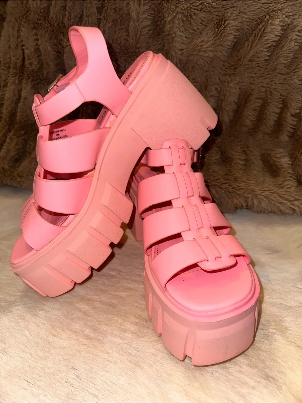Madden Girl Bubblegum Pink Chunky Platform Sandals